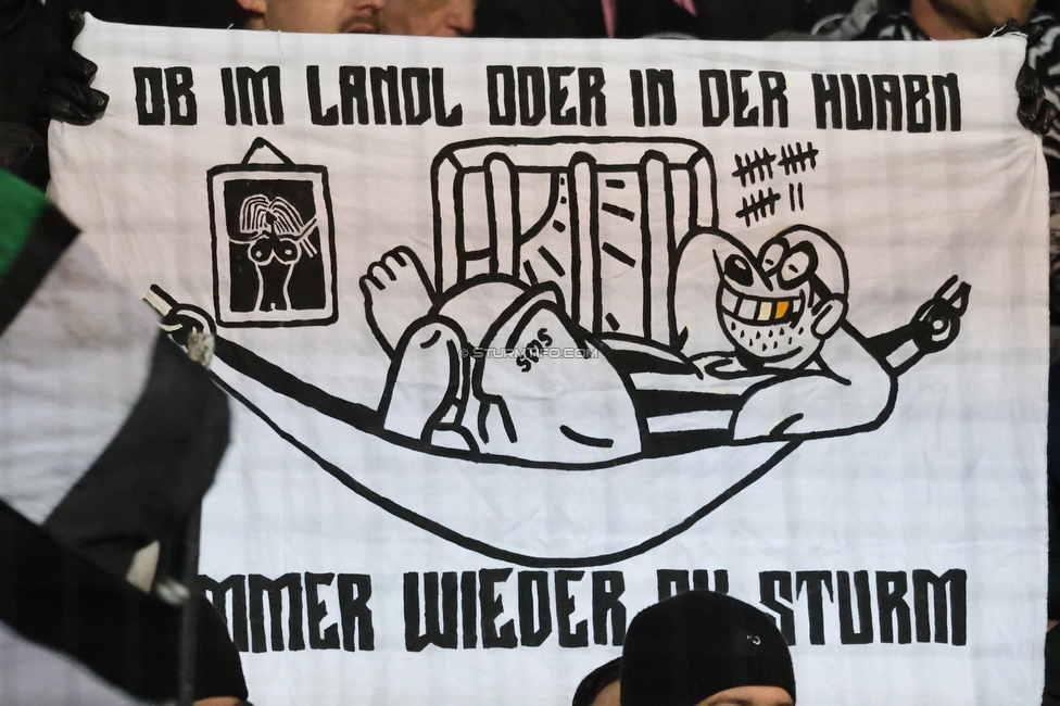 Altach - Sturm Graz
OEFB Cup, Viertelfinale, SC Rheindorf Altach - SK Sturm Graz, Stadion Schnabelholz Altach, 01.02.2026. Foto zeigt Fans von Sturm
