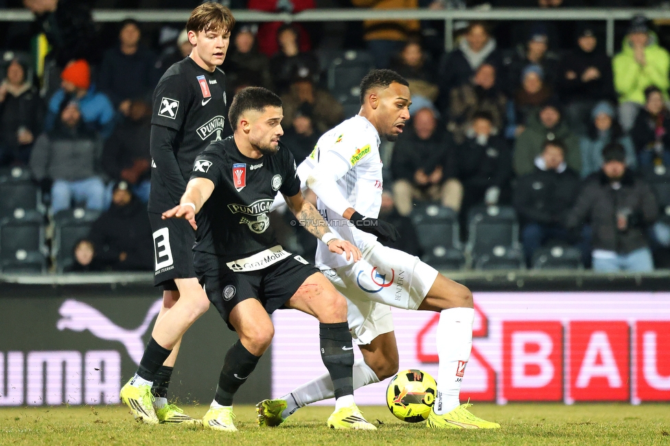 Altach - Sturm Graz
OEFB Cup, Viertelfinale, SC Rheindorf Altach - SK Sturm Graz, Stadion Schnabelholz Altach, 01.02.2026. Foto zeigt Jusuf Gazibegovic (Sturm)

