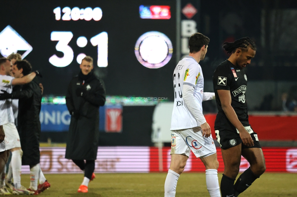 Altach - Sturm Graz
OEFB Cup, Viertelfinale, SC Rheindorf Altach - SK Sturm Graz, Stadion Schnabelholz Altach, 01.02.2026. Foto zeigt Emanuel Aiwu (Sturm)
