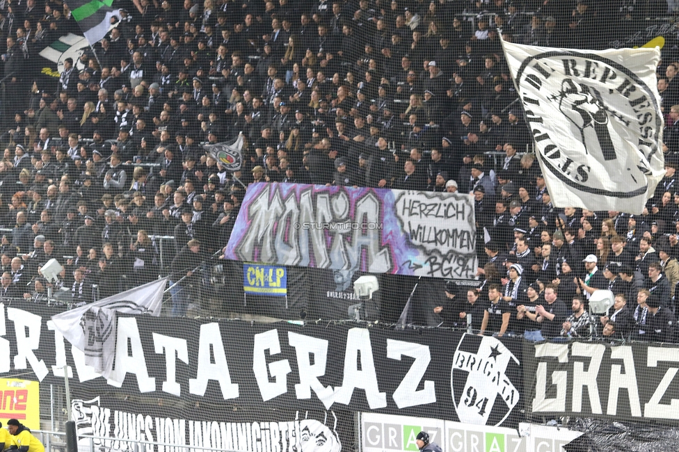 Sturm Graz - Ried
Oesterreichische Fussball Bundesliga, 18. Runde, SK Sturm Graz - SV Ried, Stadion Liebenau Graz, 08.02.2026. Foto zeigt Fans von Sturm mit einem Spruchband
