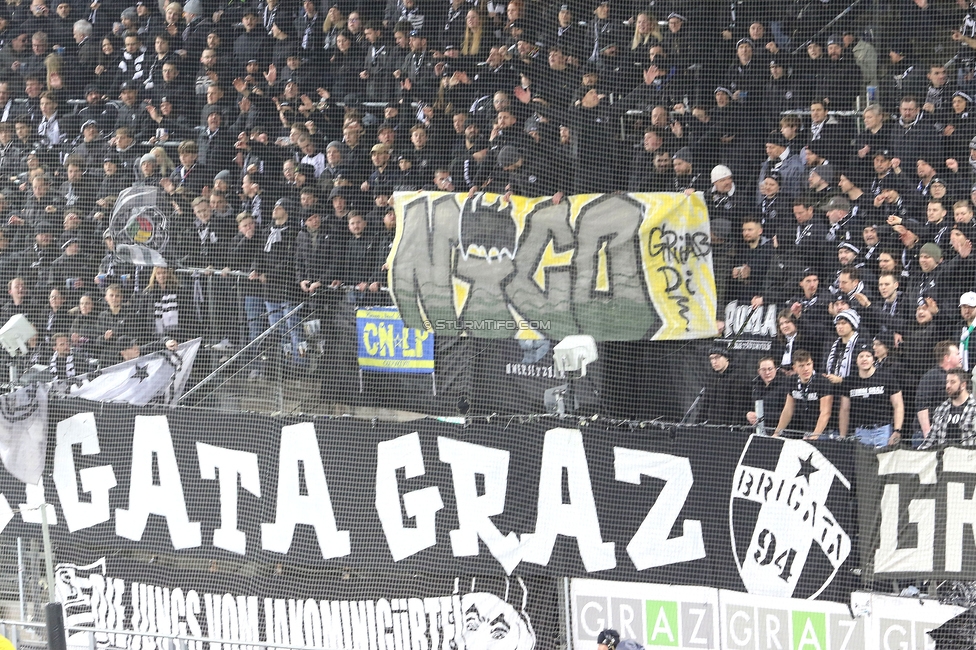 Sturm Graz - Ried
Oesterreichische Fussball Bundesliga, 18. Runde, SK Sturm Graz - SV Ried, Stadion Liebenau Graz, 08.02.2026. Foto zeigt Fans von Sturm mit einem Spruchband
