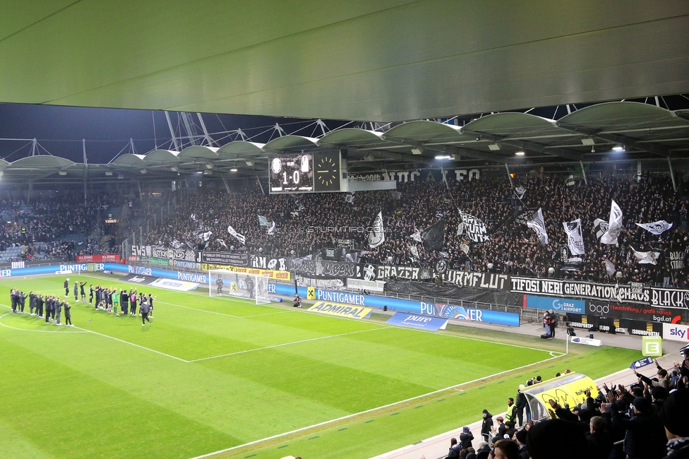 Sturm Graz - Ried
Oesterreichische Fussball Bundesliga, 18. Runde, SK Sturm Graz - SV Ried, Stadion Liebenau Graz, 08.02.2026. Foto zeigt die Mannschaft von Sturm und Fans von Sturm
