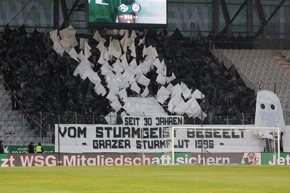 WSG Tirol - Sturm Graz
Oesterreichische Fussball Bundesliga, 19. Runde, WSG Tirol - SK Sturm Graz, Tivoli Stadion Neu, 14.02.2026.

Foto zeigt Fans von Sturm mit einer Choreografie
Schlüsselwörter: sturmflut
