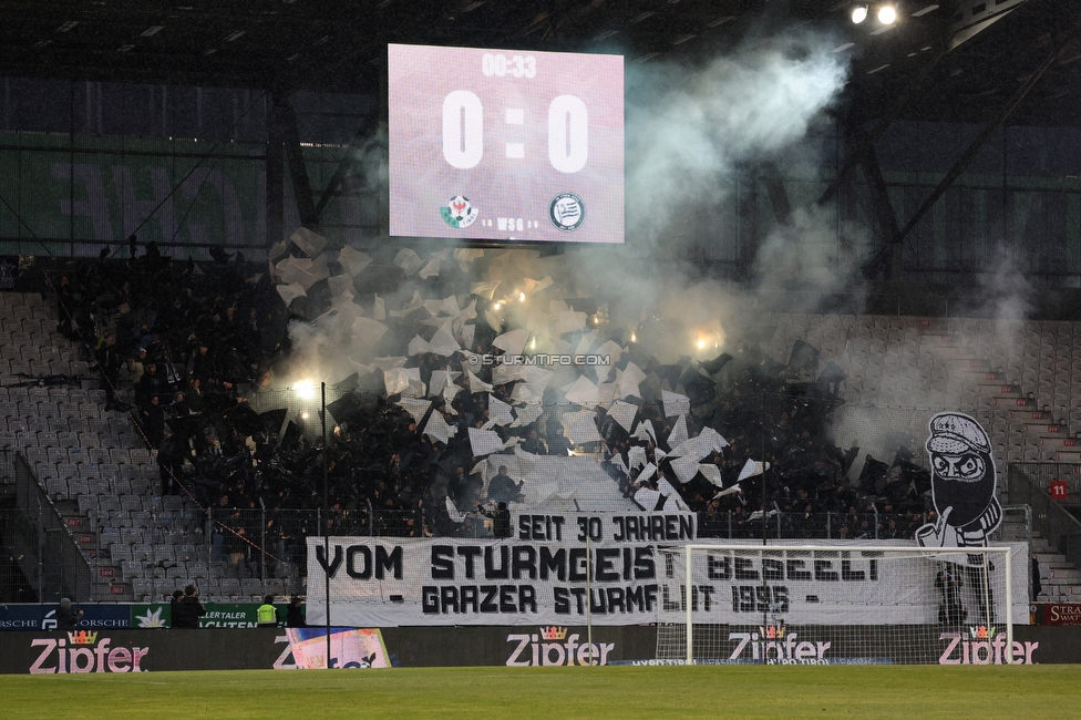 WSG Tirol - Sturm Graz
Oesterreichische Fussball Bundesliga, 19. Runde, WSG Tirol - SK Sturm Graz, Tivoli Stadion Neu, 14.02.2026.

Foto zeigt Fans von Sturm mit einer Choreografie
Schlüsselwörter: sturmflut