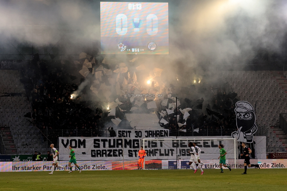 WSG Tirol - Sturm Graz
Oesterreichische Fussball Bundesliga, 19. Runde, WSG Tirol - SK Sturm Graz, Tivoli Stadion Neu, 14.02.2026.

Foto zeigt Fans von Sturm mit einer Choreografie
Schlüsselwörter: sturmflut