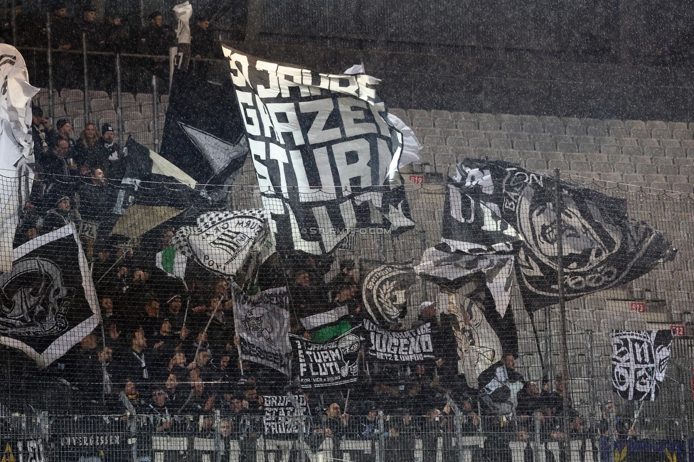 WSG Tirol - Sturm Graz
Oesterreichische Fussball Bundesliga, 19. Runde, WSG Tirol - SK Sturm Graz, Tivoli Stadion Neu, 14.02.2026.

Foto zeigt Fans von Sturm
