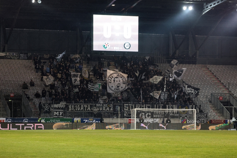 WSG Tirol - Sturm Graz
Oesterreichische Fussball Bundesliga, 19. Runde, WSG Tirol - SK Sturm Graz, Tivoli Stadion Neu, 14.02.2026.

Foto zeigt Fans von Sturm

