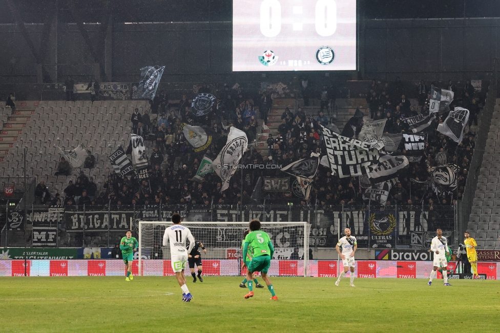 WSG Tirol - Sturm Graz
Oesterreichische Fussball Bundesliga, 19. Runde, WSG Tirol - SK Sturm Graz, Tivoli Stadion Neu, 14.02.2026.

Foto zeigt Fans von Sturm
