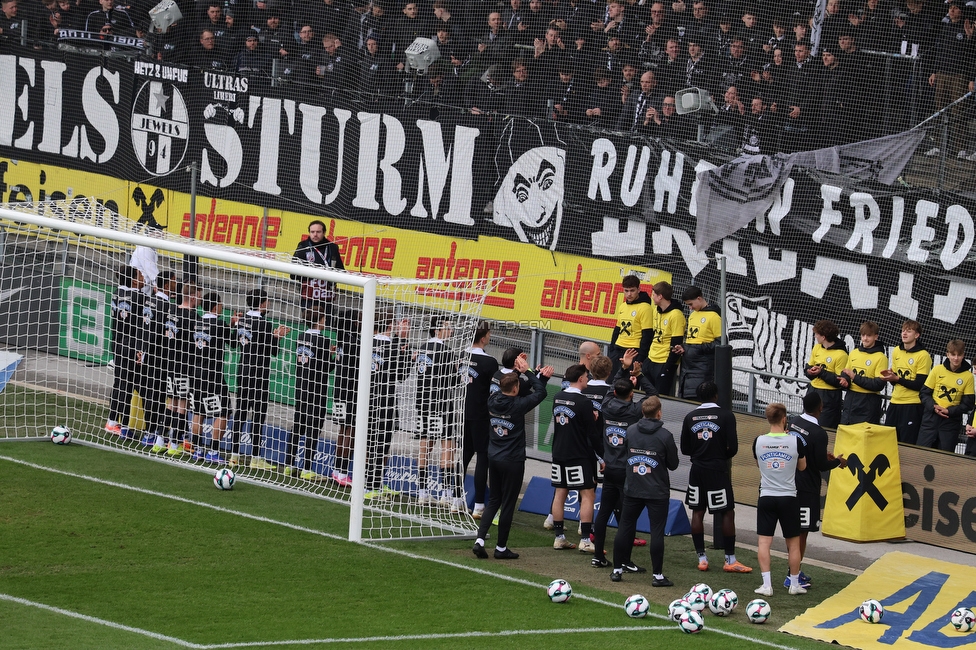 Sturm Graz - BW Linz
Oesterreichische Fussball Bundesliga, 20. Runde, SK Sturm Graz - FC Blau-Weiss Linz, Stadion Liebenau Graz, 22.02.2026. 

Foto zeigt Fans von Sturm und die Mannschaft von Sturm
