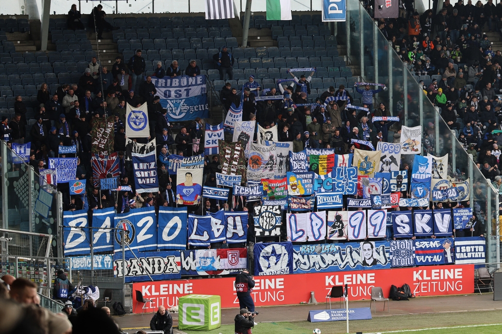 Sturm Graz - BW Linz
Oesterreichische Fussball Bundesliga, 20. Runde, SK Sturm Graz - FC Blau-Weiss Linz, Stadion Liebenau Graz, 22.02.2026. 

Foto zeigt Fans von Linz
