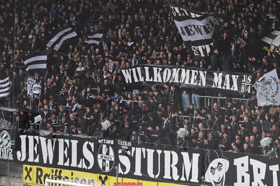 Sturm Graz - BW Linz
Oesterreichische Fussball Bundesliga, 20. Runde, SK Sturm Graz - Blau-Weiss Linz, Stadion Liebenau Graz, 22.02.2026. 

Foto zeigt Fans von Sturm mit einem Spruchband
Schlüsselwörter: jewels