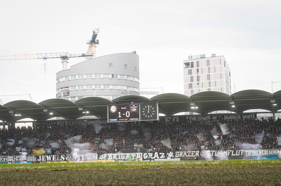 Sturm Graz - BW Linz
Oesterreichische Fussball Bundesliga, 20. Runde, SK Sturm Graz - FC Blau-Weiss Linz, Stadion Liebenau Graz, 22.02.2026. 

Foto zeigt Fans von Sturm
