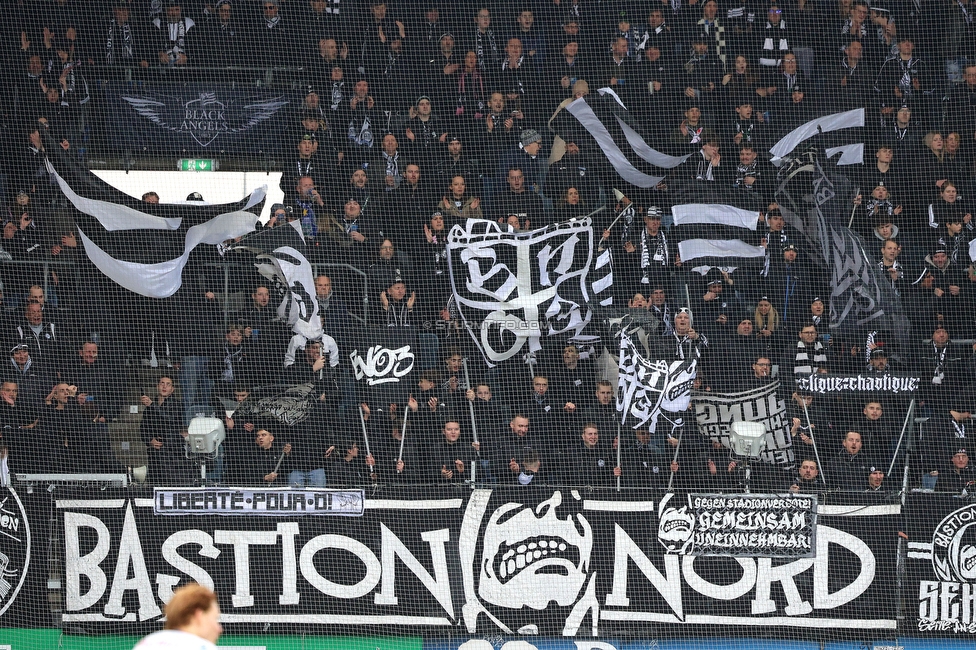 Sturm Graz - BW Linz
Oesterreichische Fussball Bundesliga, 20. Runde, SK Sturm Graz - Blau-Weiss Linz, Stadion Liebenau Graz, 22.02.2026. 

Foto zeigt Fans von Sturm
Schlüsselwörter: bastion schals