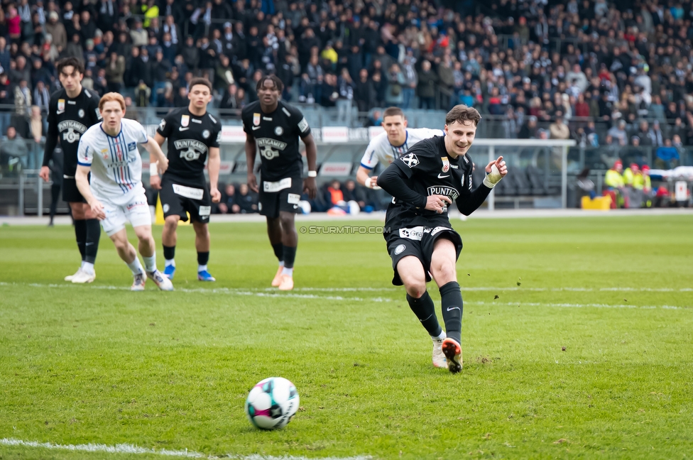 Sturm Graz - BW Linz
Oesterreichische Fussball Bundesliga, 20. Runde, SK Sturm Graz - FC Blau-Weiss Linz, Stadion Liebenau Graz, 22.02.2026. 

Foto zeigt Belmin Beganovic (Sturm)
Schlüsselwörter: elfer tor