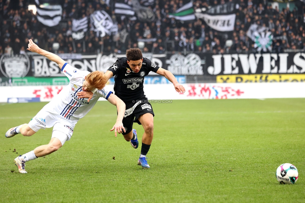 Sturm Graz - BW Linz
Oesterreichische Fussball Bundesliga, 20. Runde, SK Sturm Graz - Blau-Weiss Linz, Stadion Liebenau Graz, 22.02.2026. 

Foto zeigt Jacob Peter Hoedl (Sturm)
