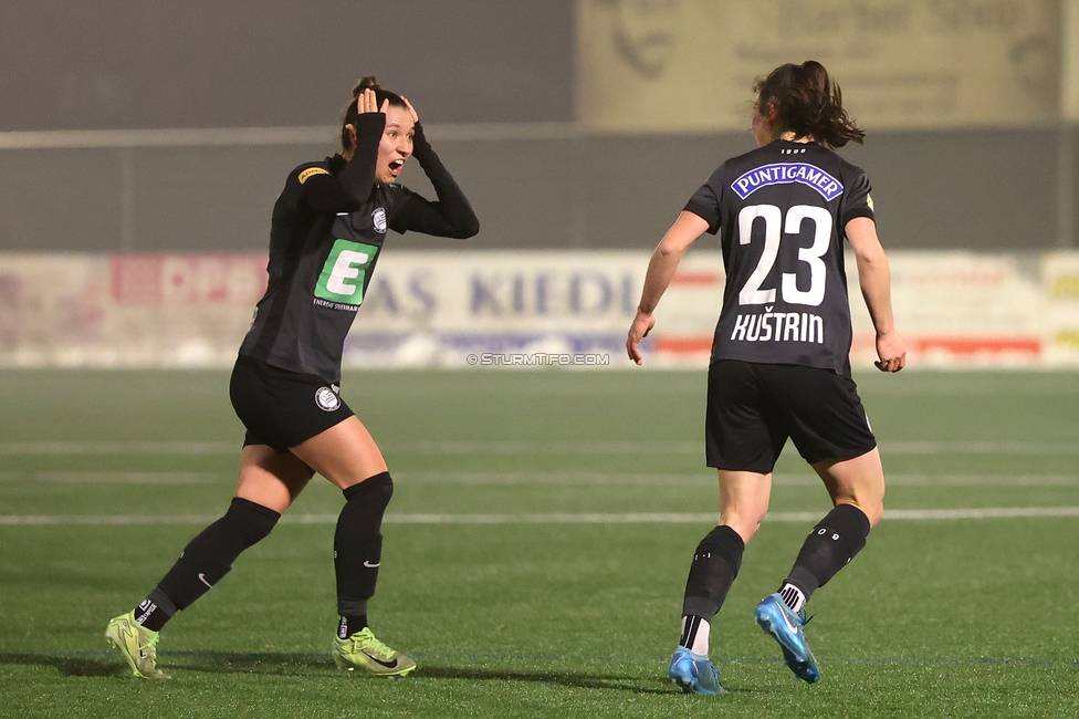 Sturm Damen - RB Salzburg
OEFB Frauen Bundesliga, 15. Runde, SK Sturm Graz Damen - RB Salzburg, Koralmstadion Deutschlandsberg , 21.02.2026. Foto zeigt Stefanie Grossgasteiger (Sturm Damen) und Zala Kustrin (Sturm Damen)
