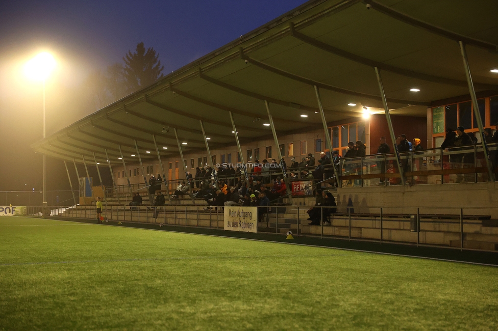 Sturm Damen - RB Salzburg
OEFB Frauen Bundesliga, 15. Runde, SK Sturm Graz Damen - RB Salzburg, Koralmstadion Deutschlandsberg , 21.02.2026. Foto zeigt die Zuschauertribuene
