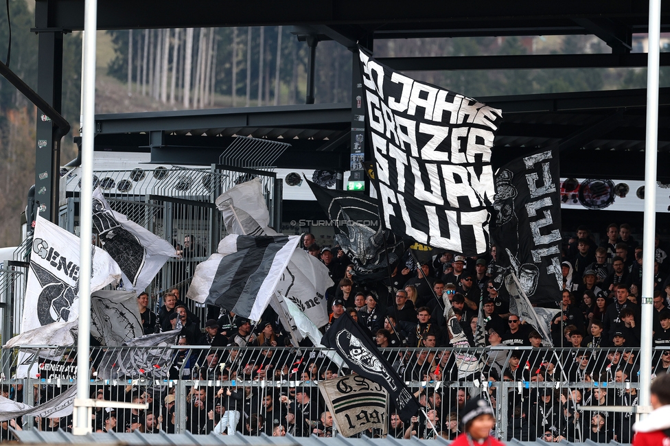 Wolfsberg - Sturm Graz
Oesterreichische Fussball Bundesliga, 21. Runde, Wolfsberger AC - SK Sturm Graz, Lavanttal Arena Wolfsberg, 01.03.2026. 

Foto zeigt Fans von Sturm
