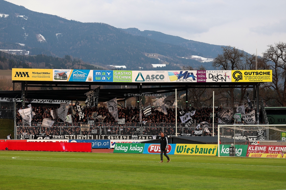 Wolfsberg - Sturm Graz
Oesterreichische Fussball Bundesliga, 21. Runde, Wolfsberger AC - SK Sturm Graz, Lavanttal Arena Wolfsberg, 01.03.2026. 

Foto zeigt Fans von Sturm
