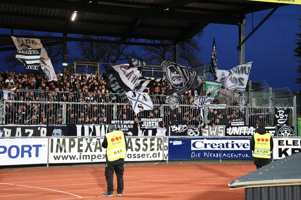 Wolfsberg - Sturm Graz
Oesterreichische Fussball Bundesliga, 21. Runde, Wolfsberger AC - SK Sturm Graz, Lavanttal Arena Wolfsberg, 01.03.2026. Foto zeigt Fans von Sturm
