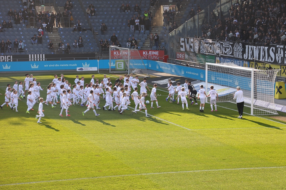Sturm Graz - Altach
Oesterreichische Fussball Bundesliga, 22. Runde, SK Sturm Graz - SCR Altach, Stadion Liebenau Graz, 08.03.2026. Foto zeigt Eindruecke von 100 Kids gegen den Meister
