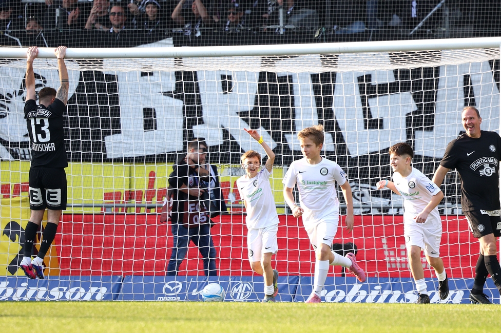 Sturm Graz - Altach
Oesterreichische Fussball Bundesliga, 22. Runde, SK Sturm Graz - SCR Altach, Stadion Liebenau Graz, 08.03.2026. Foto zeigt Eindruecke von 100 Kids gegen den Meister
