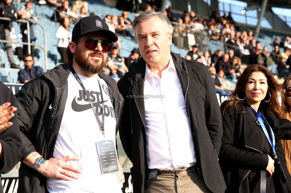 Sturm Graz - Altach
Oesterreichische Fussball Bundesliga, 22. Runde, SK Sturm Graz - SCR Altach, Stadion Liebenau Graz, 08.03.2026. Foto zeigt Stefan Stuecklschweiger (Vorstand Sturm) und Christian Jauk (Praesident Sturm)
