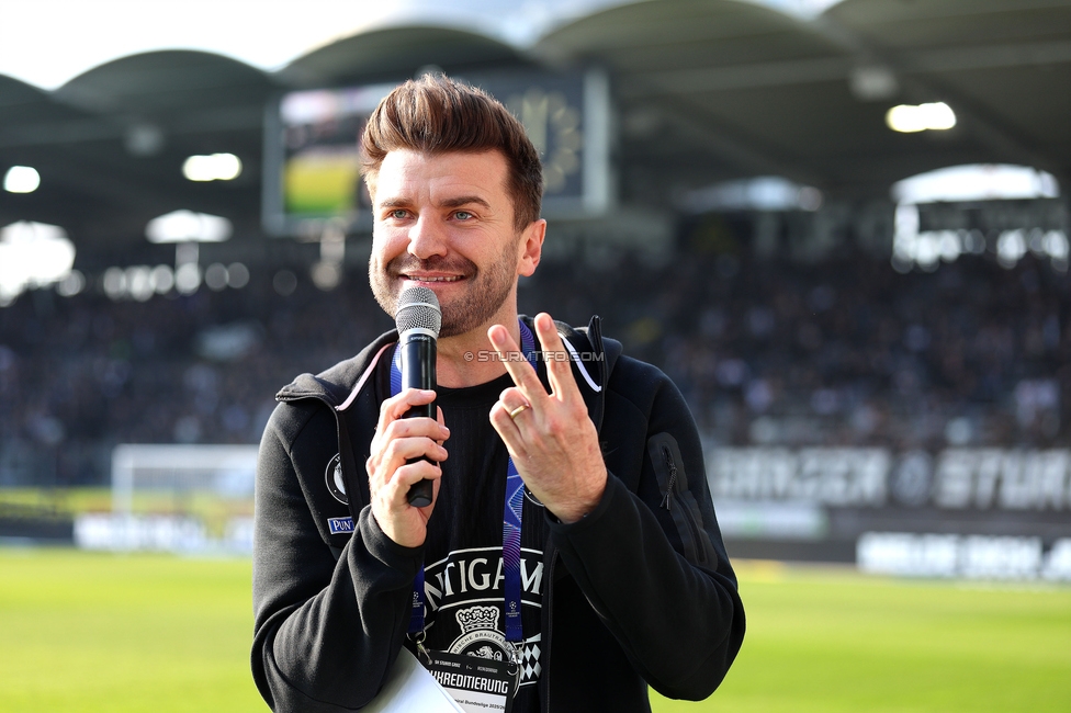 Sturm Graz - Altach
Oesterreichische Fussball Bundesliga, 22. Runde, SK Sturm Graz - SCR Altach, Stadion Liebenau Graz, 08.03.2026. Foto zeigt Thomas Seidl (Stadionsprecher)

