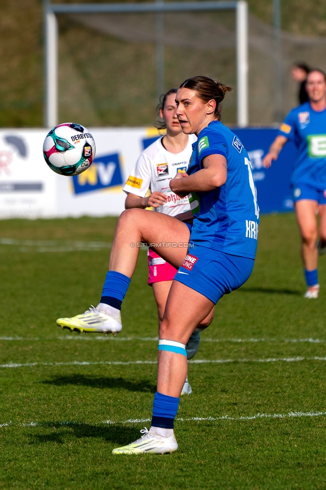 Neulengbach - Sturm Damen
OEFB Frauen Bundesliga, 16. Runde, USV Neulengbach - SK Sturm Graz Damen, Wienerwaldstadion Neulengbach, 14.03.2026

Foto zeigt Laura Krumboeck (Sturm Damen)
