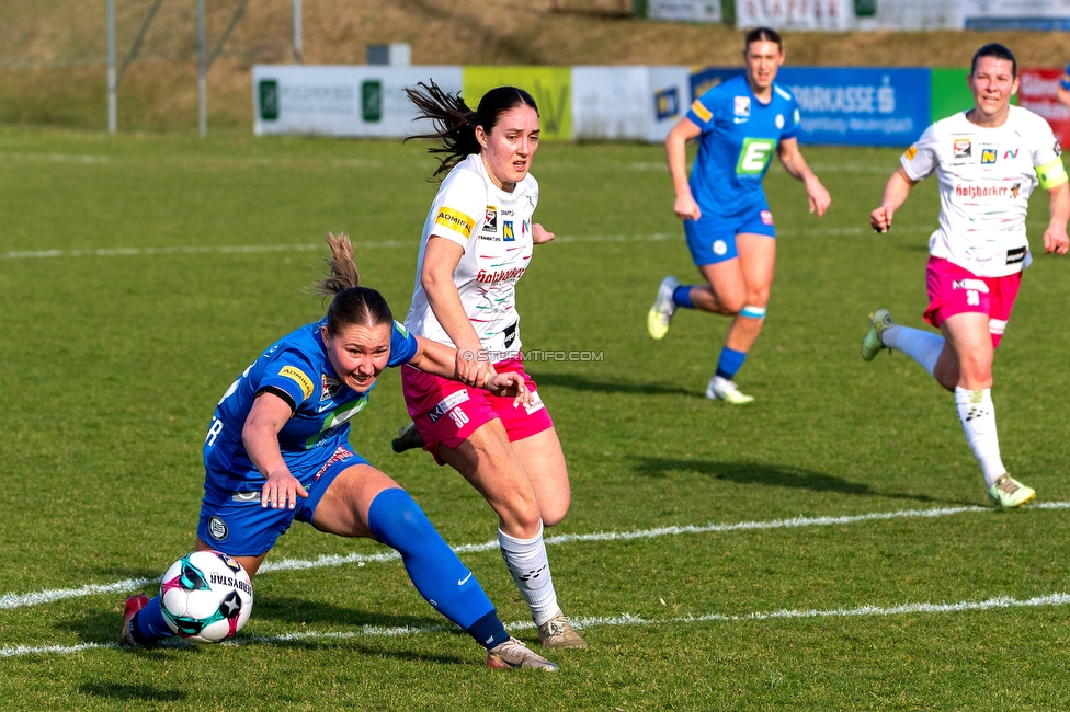 Neulengbach - Sturm Damen
OEFB Frauen Bundesliga, 16. Runde, USV Neulengbach - SK Sturm Graz Damen, Wienerwaldstadion Neulengbach, 14.03.2026

Foto zeigt Anna Wirnsberger (Sturm Damen)
