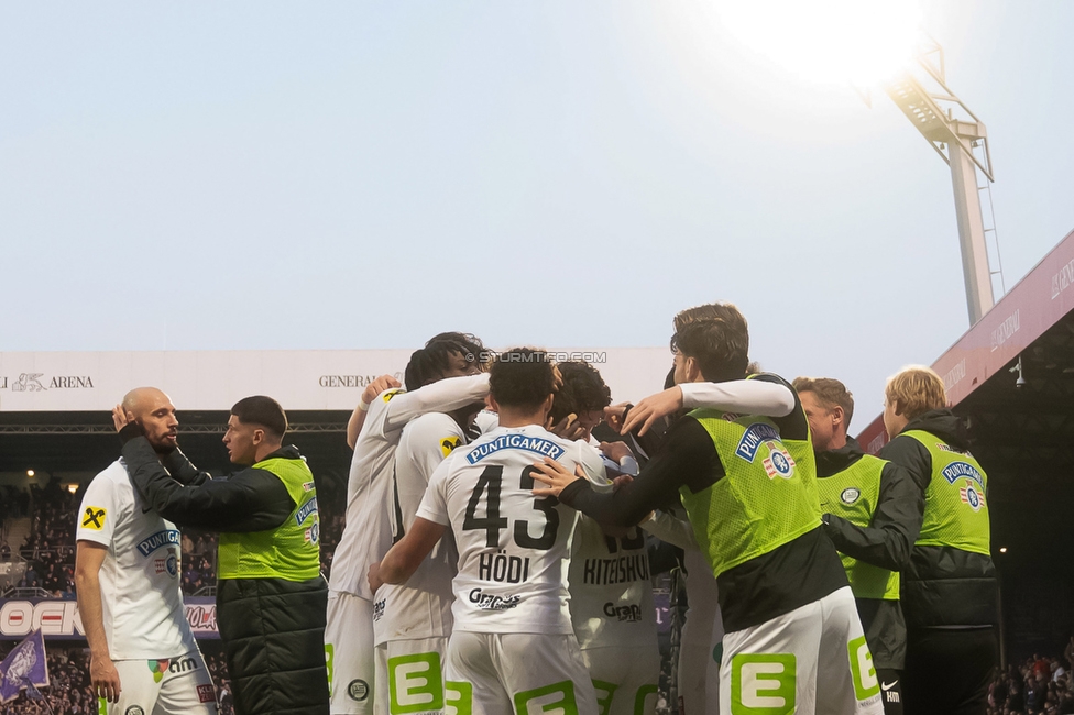 Austria Wien - Sturm Graz
Oesterreichische Fussball Bundesliga, 23. Runde, FK Austria Wien - SK Sturm Graz, Franz Horr Stadion Wien, 15.03.2026.

Foto zeigt Otar Kiteishvili (Sturm)
Schlüsselwörter: torjubel