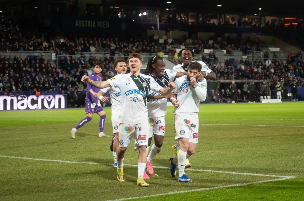 Austria Wien - Sturm Graz
Oesterreichische Fussball Bundesliga, 23. Runde, FK Austria Wien - SK Sturm Graz, Franz Horr Stadion Wien, 15.03.2026.Foto zeigt Otar Kiteishvili (Sturm)
Schlüsselwörter: torjubel