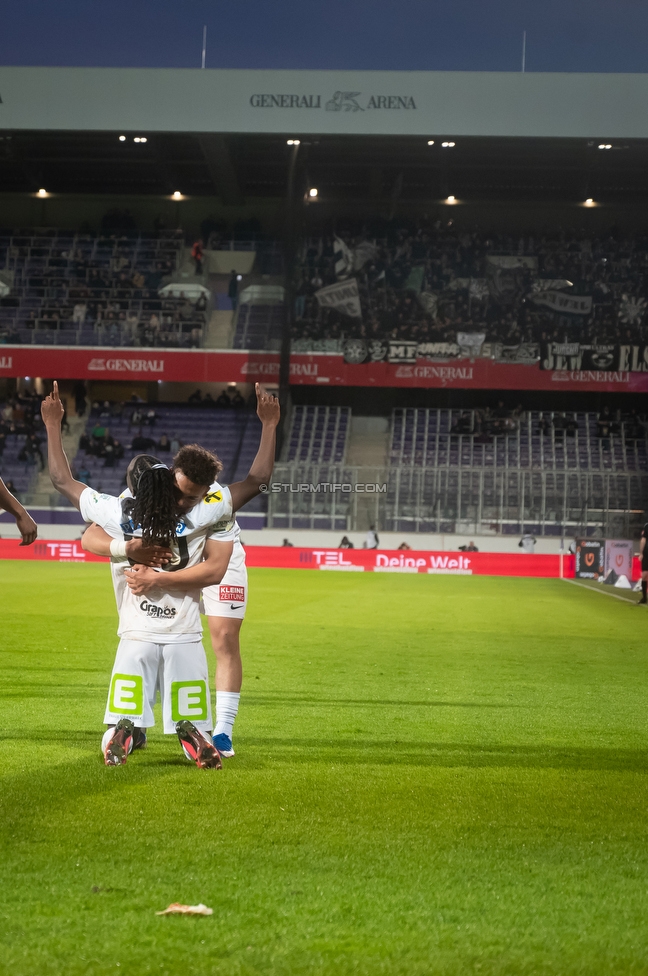 Austria Wien - Sturm Graz
Oesterreichische Fussball Bundesliga, 23. Runde, FK Austria Wien - SK Sturm Graz, Franz Horr Stadion Wien, 15.03.2026.Foto zeigt Fans von Sturm
