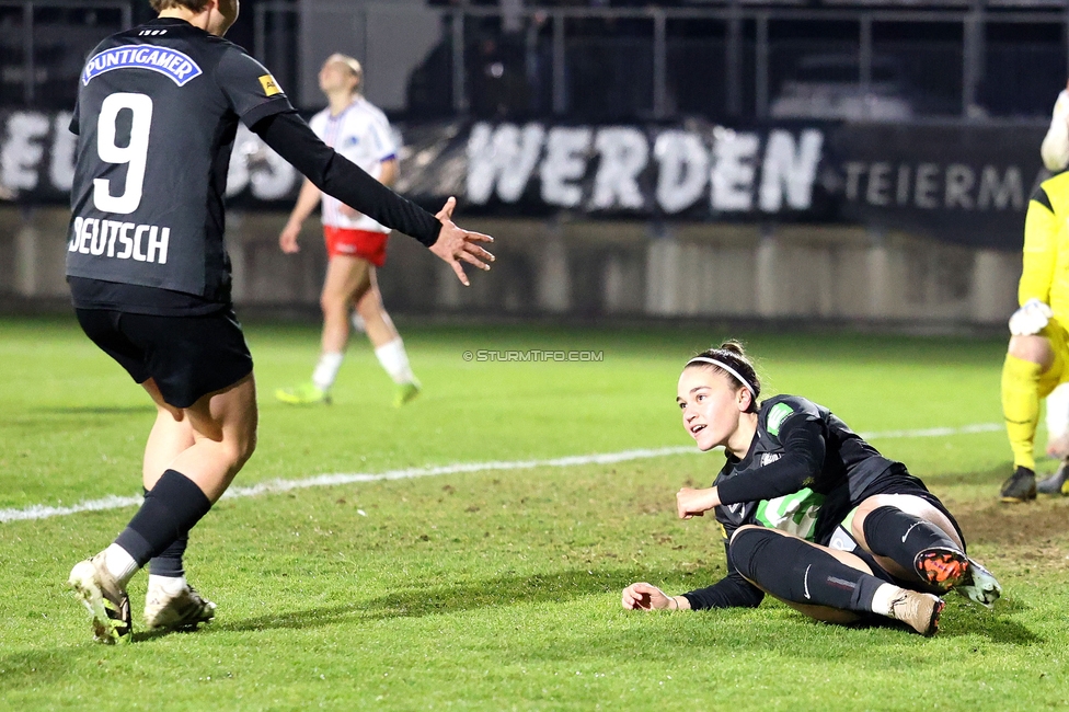 Sturm Damen - BW Linz
OEFB Frauen Bundesliga, 17. Runde, SK Sturm Graz Damen - BW Linz, Trainingszentrum Messendorf, 21.03.2026. Foto zeigt Pauline Deutsch (Sturm Damen)  und Mia Gavric (Sturm Damen)
