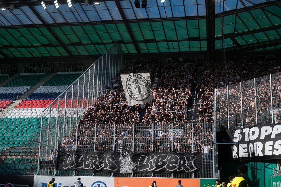 Rapid Wien - Sturm Graz
Oesterreichische Fussball Bundesliga, 25. Runde, SK Rapid Wien - SK Sturm Graz, Franz Horr Stadion Wien, 05.04.2026.Foto zeigt Fans von Sturm
Schlüsselwörter: repression