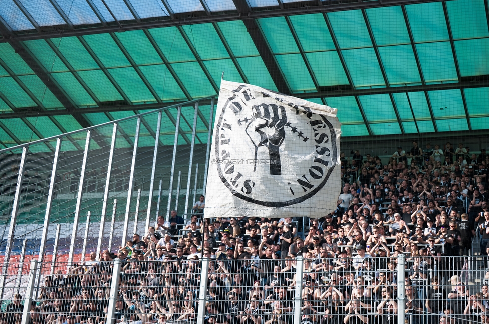 Rapid Wien - Sturm Graz
Oesterreichische Fussball Bundesliga, 25. Runde, SK Rapid Wien - SK Sturm Graz, Franz Horr Stadion Wien, 05.04.2026.Foto zeigt Fans von Sturm
Schlüsselwörter: repression