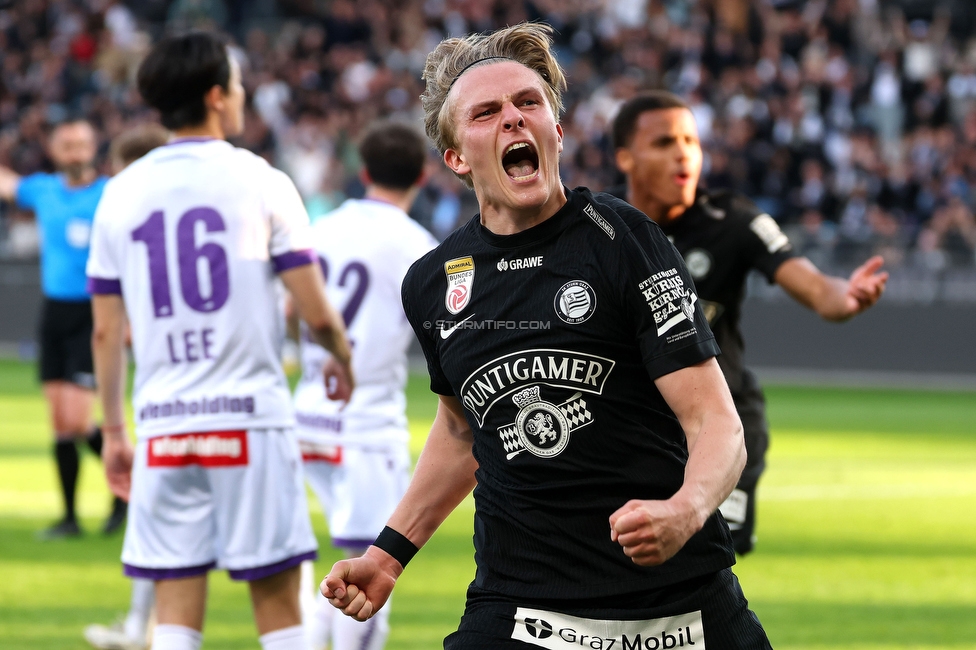 Sturm Graz - Austria Wien
Oesterreichische Fussball Bundesliga, 29. Runde, SK Sturm Graz - FK Austria Wien, Stadion Graz-Liebenau, 26.04.2026. 

Foto zeigt Paul-Friedrich Koller (Sturm)
Schlüsselwörter: torjubel