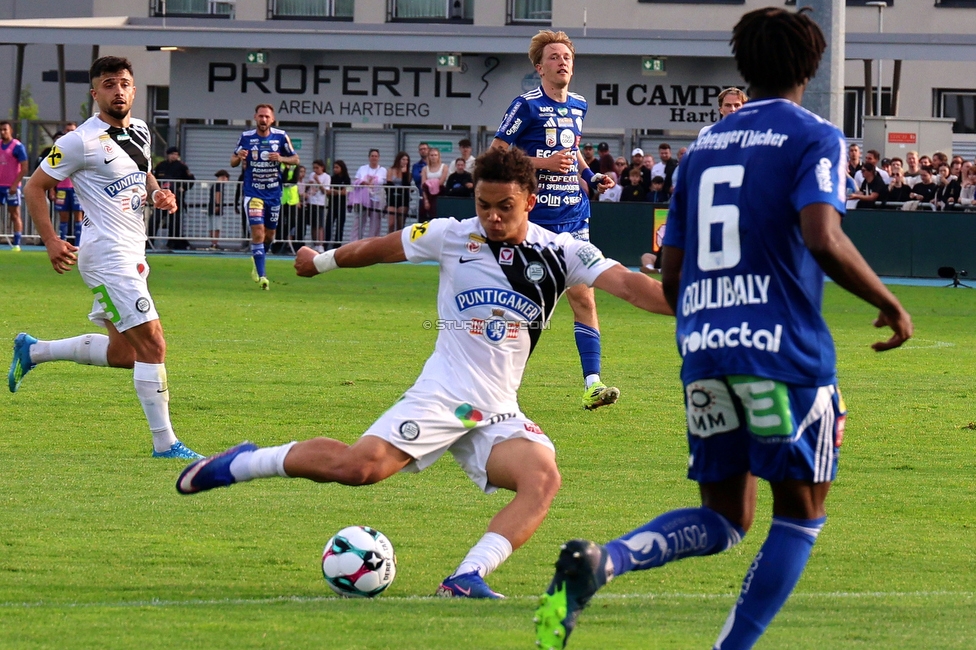 Hartberg - Sturm Graz
Oesterreichische Fussball Bundesliga, 31. Runde, TSV Hartberg - SK Sturm Graz, Profertil Arena Hartberg, 10.05.2026. 

Foto zeigt Jacob Peter Hoedl (Sturm)
