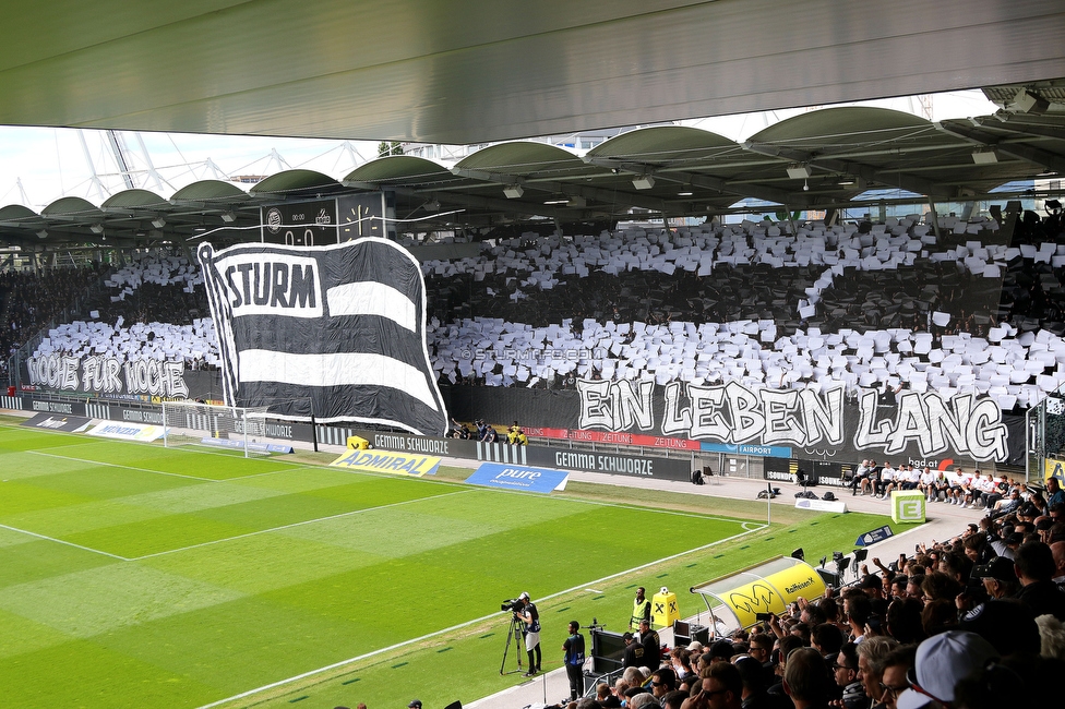 Sturm Graz - Rapid Wien
Oesterreichische Fussball Bundesliga, 32. Runde, SK Sturm Graz - SK Rapid Wien, Stadion Graz-Liebenau, 17.05.2026. Foto zeigt Fans von Sturm mit einer Choreografie

