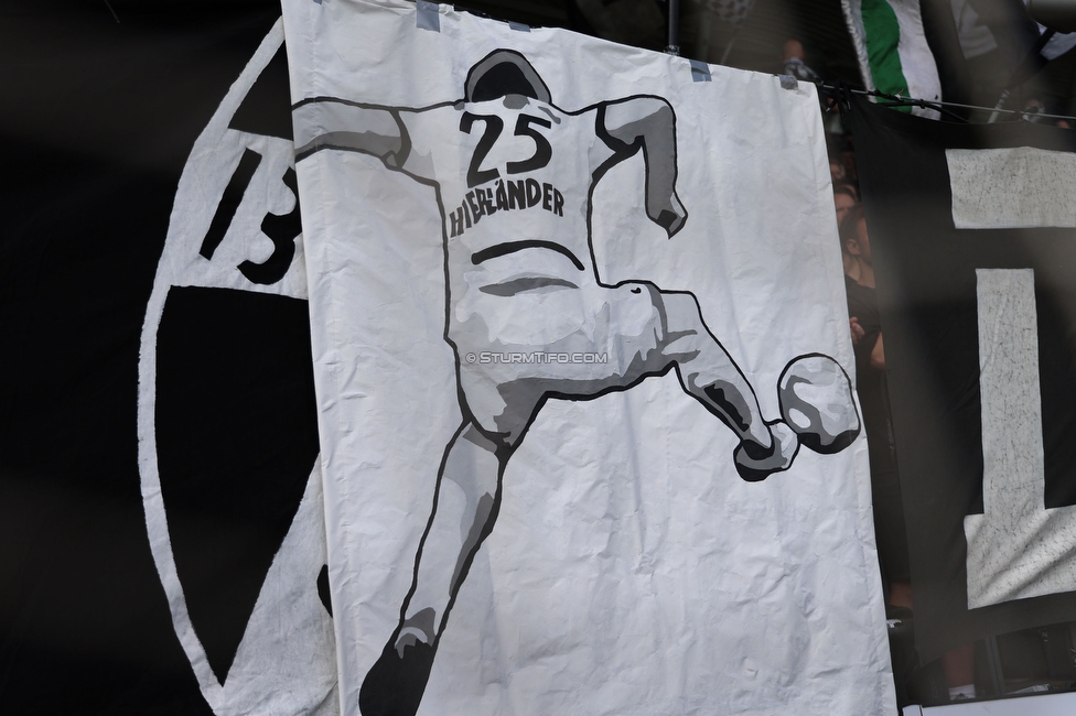 Sturm Graz - Rapid Wien
Oesterreichische Fussball Bundesliga, 32. Runde, SK Sturm Graz - SK Rapid Wien, Stadion Graz-Liebenau, 17.05.2026. Foto zeigt Fans mit einem Transparent fuer Stefan Hierlaender (Sturm)
