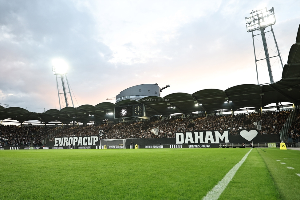 Sturm Graz - Heart of Midlothian
UEFA Champions League Qualifikation 2. Runde, SK Sturm Graz - Heart of Midlothian, Stadion Liebenau Graz, 21.07.2026. Foto zeigt Fans von Sturm mit einer Choreografie
