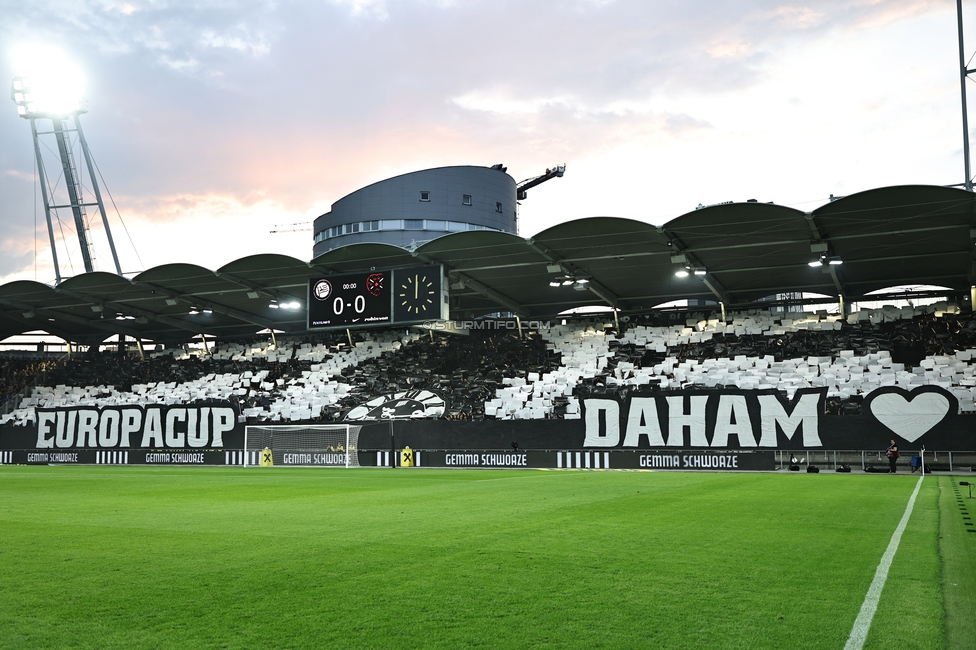 Sturm Graz - Heart of Midlothian
UEFA Champions League Qualifikation 2. Runde, SK Sturm Graz - Heart of Midlothian, Stadion Liebenau Graz, 21.07.2026. Foto zeigt Fans von Sturm mit einer Choreografie
