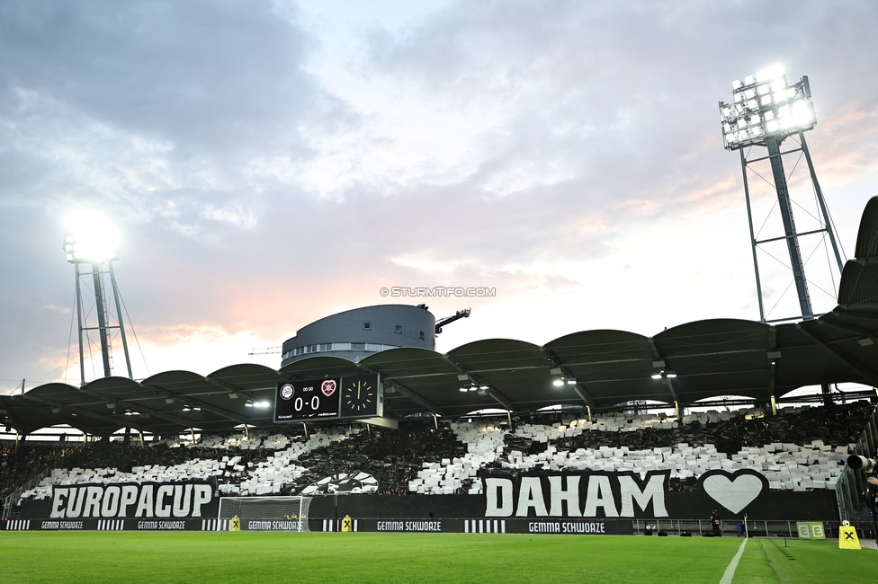 Sturm Graz - Heart of Midlothian
UEFA Champions League Qualifikation 2. Runde, SK Sturm Graz - Heart of Midlothian, Stadion Liebenau Graz, 21.07.2026. Foto zeigt Fans von Sturm mit einer Choreografie
