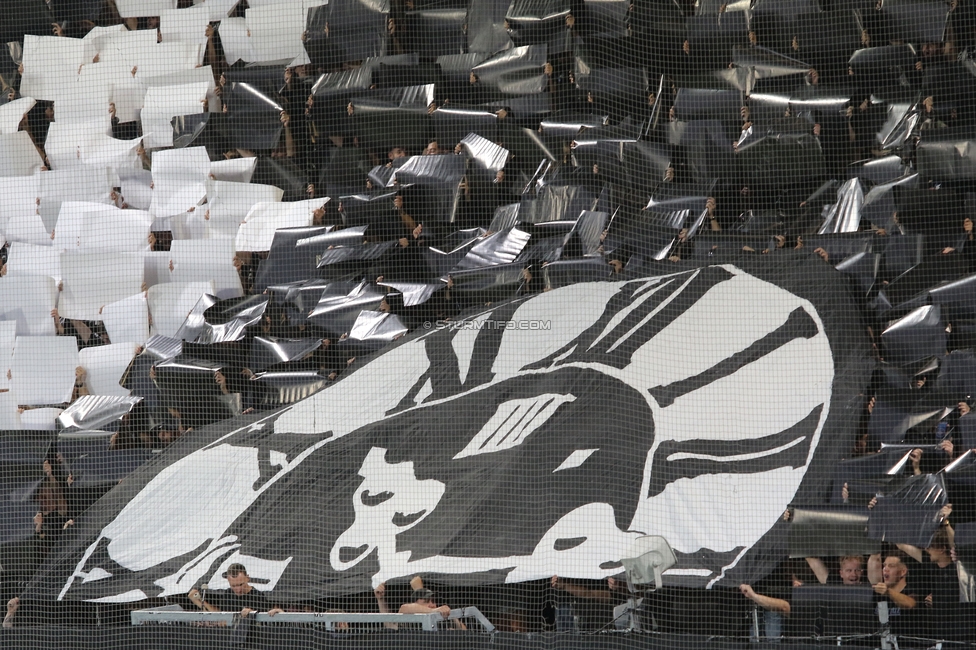 Sturm Graz - Heart of Midlothian
UEFA Champions League Qualifikation 2. Runde, SK Sturm Graz - Heart of Midlothian, Stadion Liebenau Graz, 21.07.2026. Foto zeigt Fans von Sturm mit einer Choreografie
