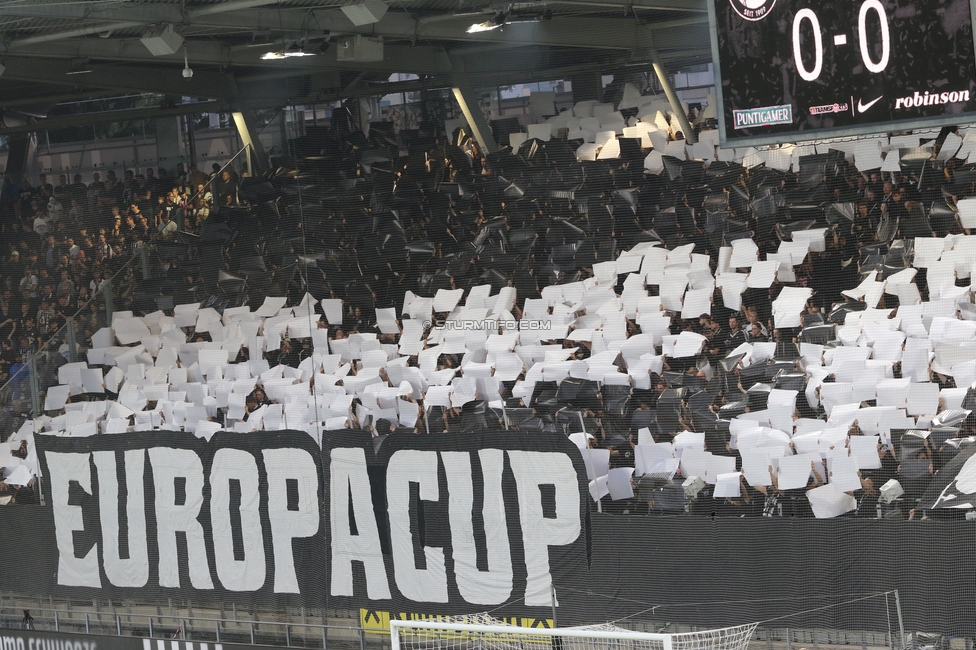 Sturm Graz - Heart of Midlothian
UEFA Champions League Qualifikation 2. Runde, SK Sturm Graz - Heart of Midlothian, Stadion Liebenau Graz, 21.07.2026. Foto zeigt Fans von Sturm mit einer Choreografie
