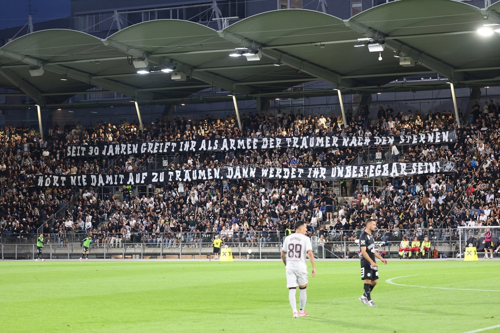 Sturm Graz - Heart of Midlothian
UEFA Champions League Qualifikation 2. Runde, SK Sturm Graz - Heart of Midlothian, Stadion Liebenau Graz, 21.07.2026. 

Foto zeigt Fans von Sturm

