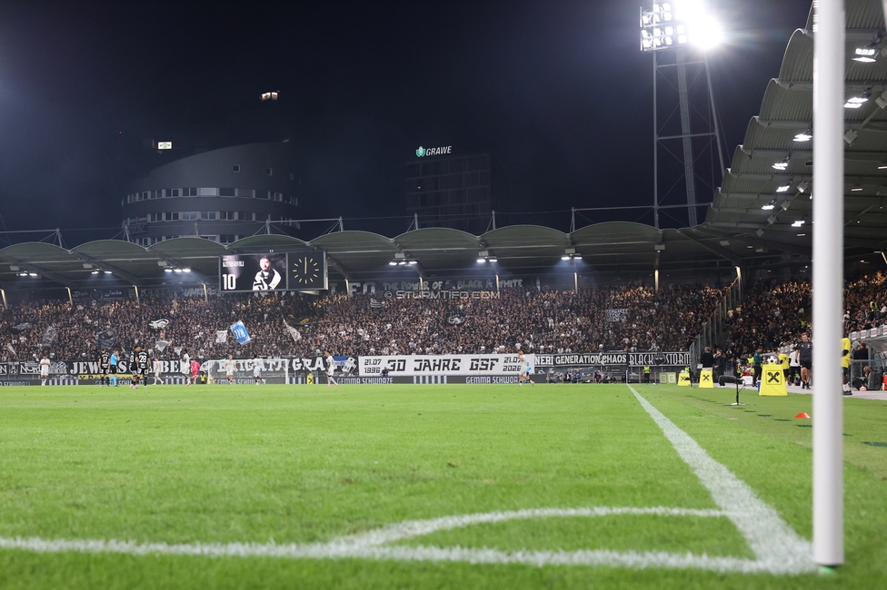 Sturm Graz - Heart of Midlothian
UEFA Champions League Qualifikation 2. Runde, SK Sturm Graz - Heart of Midlothian, Stadion Liebenau Graz, 21.07.2026. Foto zeigt Fans von Sturm mit einer Choreografie
