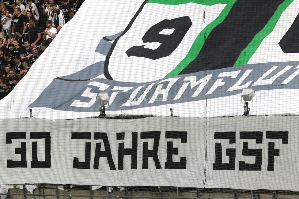 Sturm Graz - Heart of Midlothian
UEFA Champions League Qualifikation 2. Runde, SK Sturm Graz - Heart of Midlothian, Stadion Liebenau Graz, 21.07.2026. Foto zeigt Fans von Sturm mit einer Choreografie
