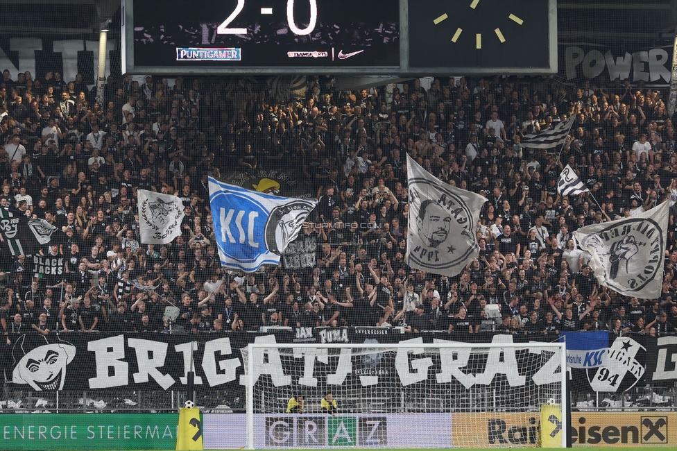 Sturm Graz - Heart of Midlothian
UEFA Champions League Qualifikation 2. Runde, SK Sturm Graz - Heart of Midlothian, Stadion Liebenau Graz, 21.07.2026. Foto zeigt Fans von Sturm
