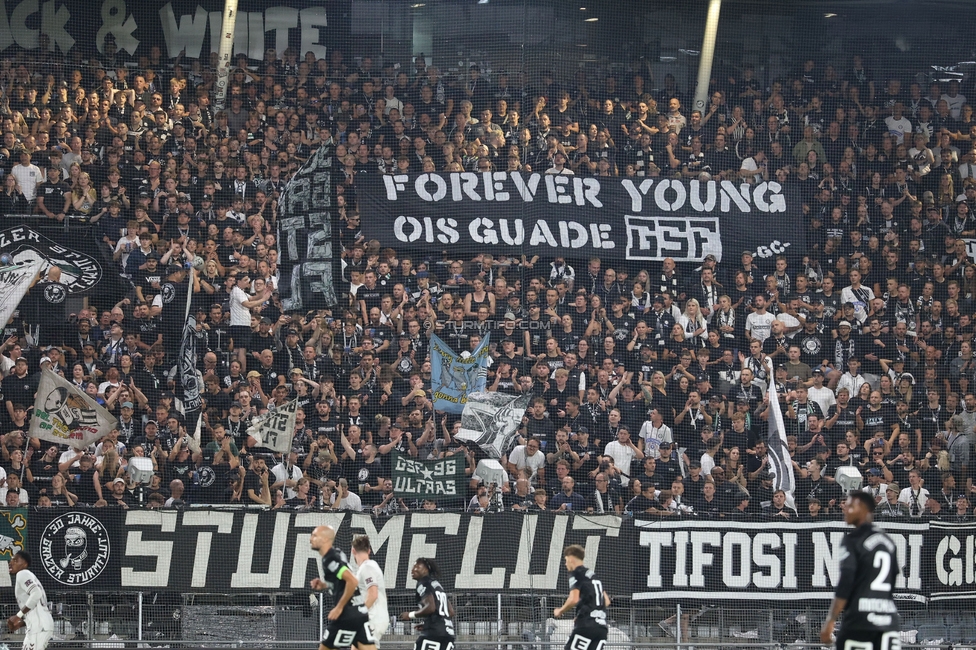 Sturm Graz - Heart of Midlothian
UEFA Champions League Qualifikation 2. Runde, SK Sturm Graz - Heart of Midlothian, Stadion Liebenau Graz, 21.07.2026. Foto zeigt Fans von Sturm
